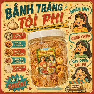 Hình ảnh Bánh tráng tỏi phi hộp 150gr