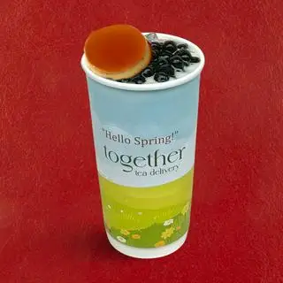 Hình ảnh Trà sữa trân châu bánh flan