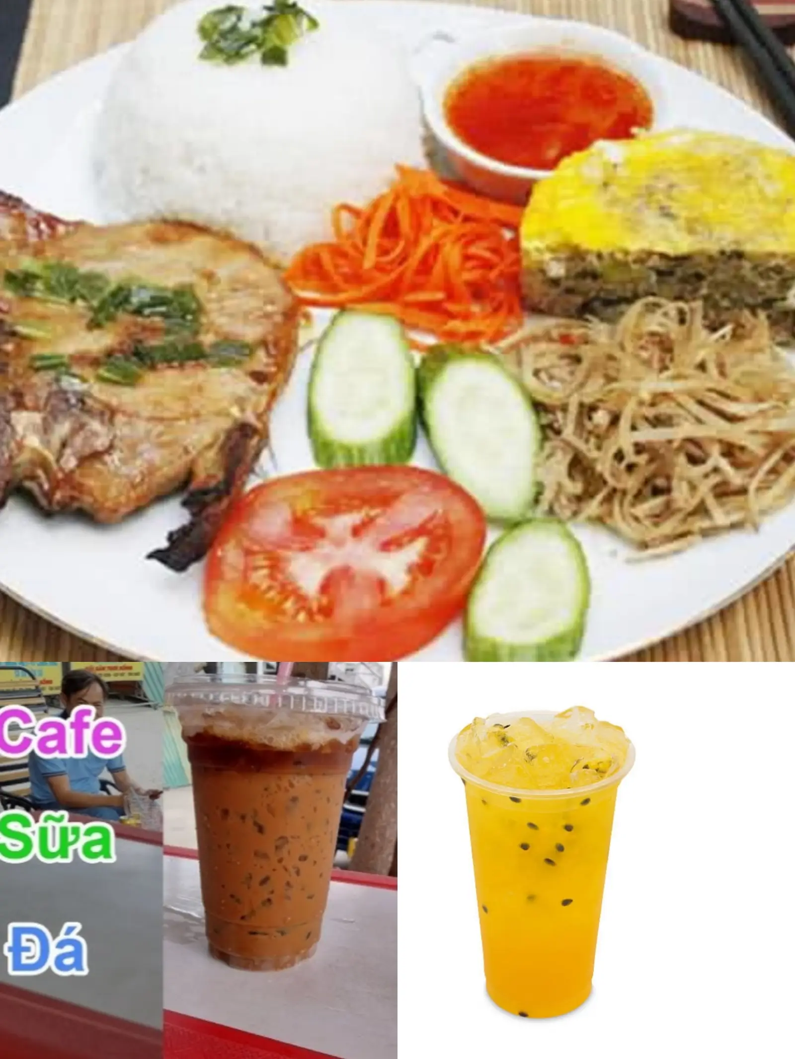 Hình ảnh Combo bún thịt nướng  - cafe sữa -tra chanh