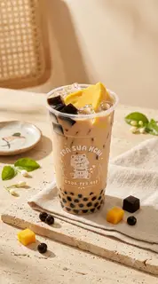 Hình ảnh Hồng trà sữa full topping - size L