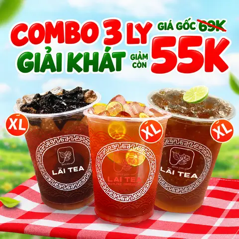 Hình ảnh COMBO 3 LY TRÀ GIẢI KHÁT BEST SELLER