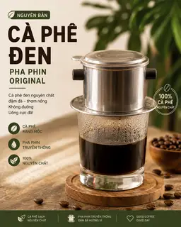 Hình ảnh Cà Phê Đen Phin - Nguyên Chất Rang Mộc