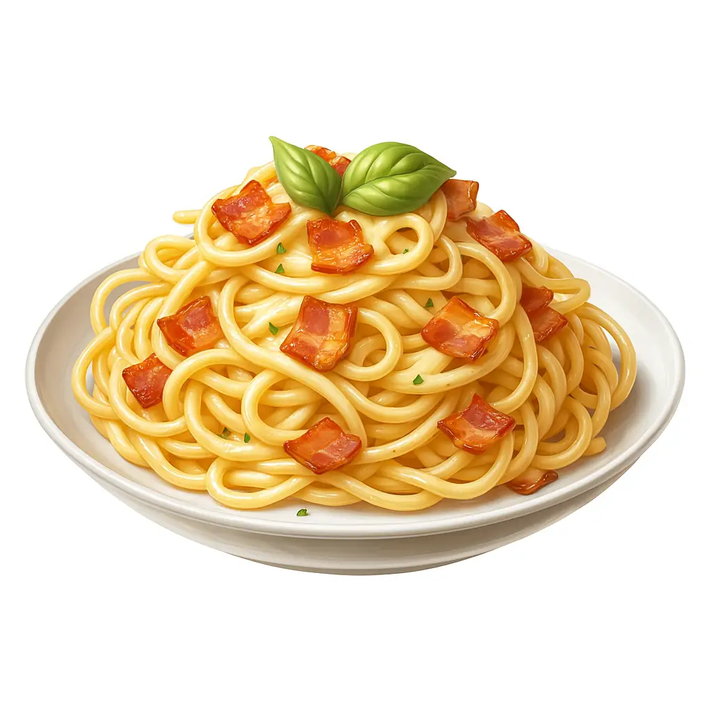 Hình ảnh Mì sốt phô mai cay cùng bacon áp chảo