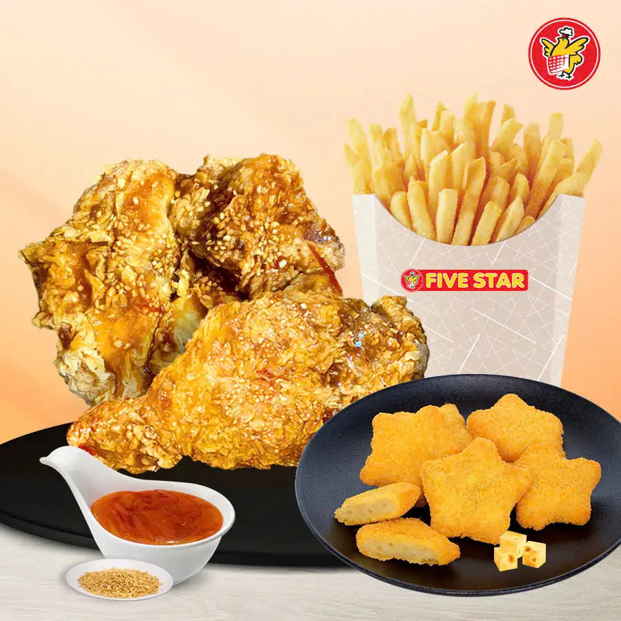 Hình ảnh 2 Gà Xốt Mắm Tỏi + Gà Nugget Five Star + Khoai Tây