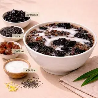 Hình ảnh Chè sương sáo hạt é đười ươi cốt dừa