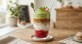Hình ảnh Phin dâu matcha