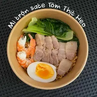 Hình ảnh Mì trộn sate Tôm Thịt Heo