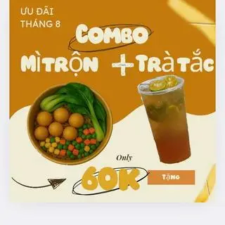 Hình ảnh Combo mì trộn cá viên kèm trà tắc