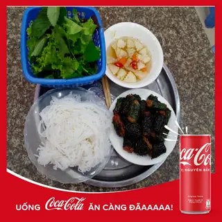 Hình ảnh Bún chả lá lốt - coca