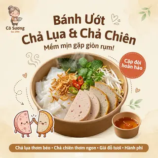 Hình ảnh Bánh ướt chả lụa và chả chiên