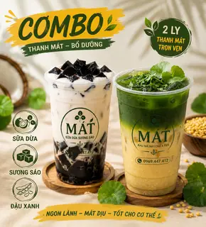 Hình ảnh Combo 2: Rau Má Đậu Xanh + Sữa Dừa Sương Sáo 