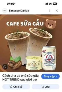 Hình ảnh Cà Phê Sữa Gấu