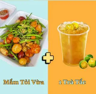 Hình ảnh Combo Thập Cẩm Sốt Mắm Tỏi Vừa + 1 Trà Tắc