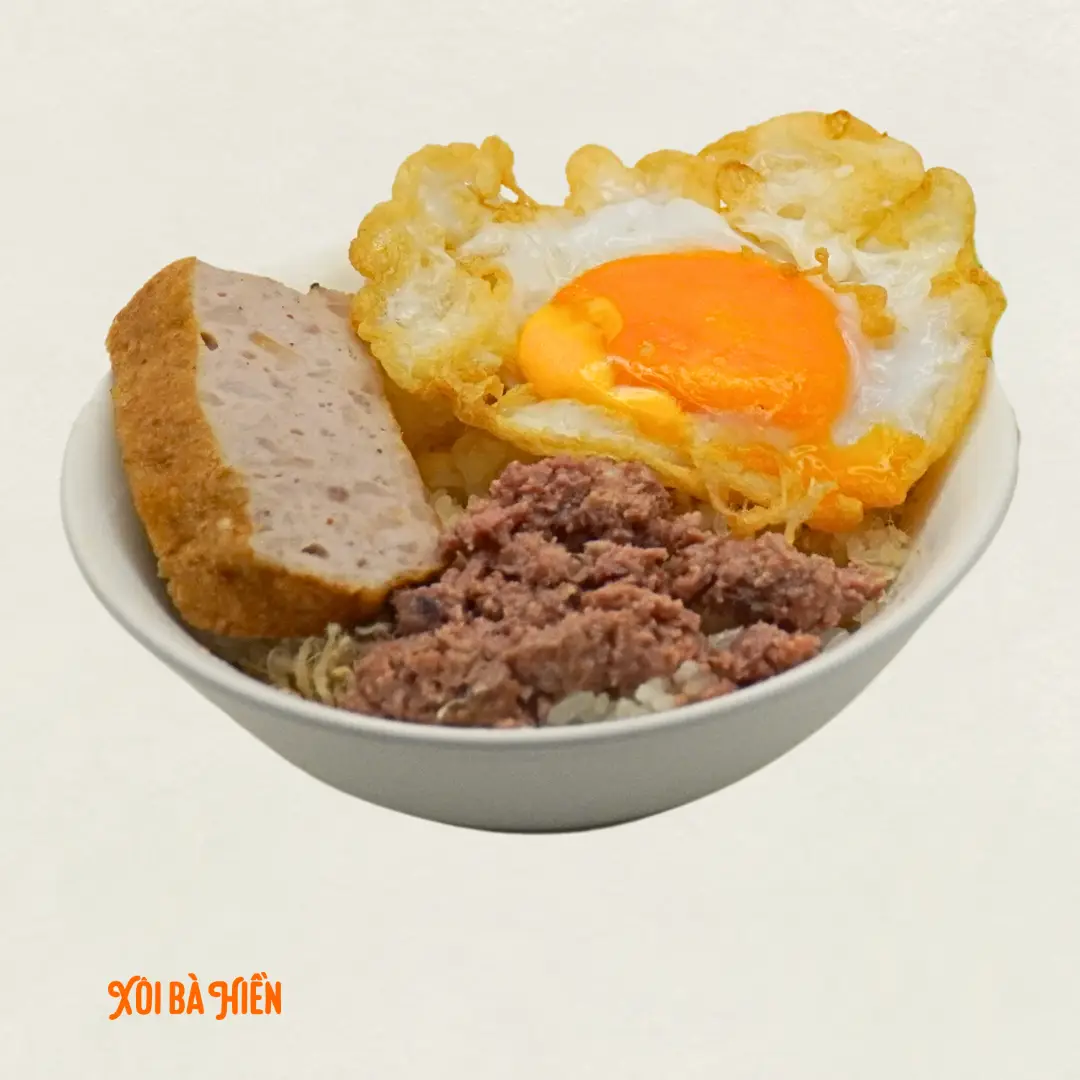 Hình ảnh Xôi trứng (ốp/kho), chả, pate
