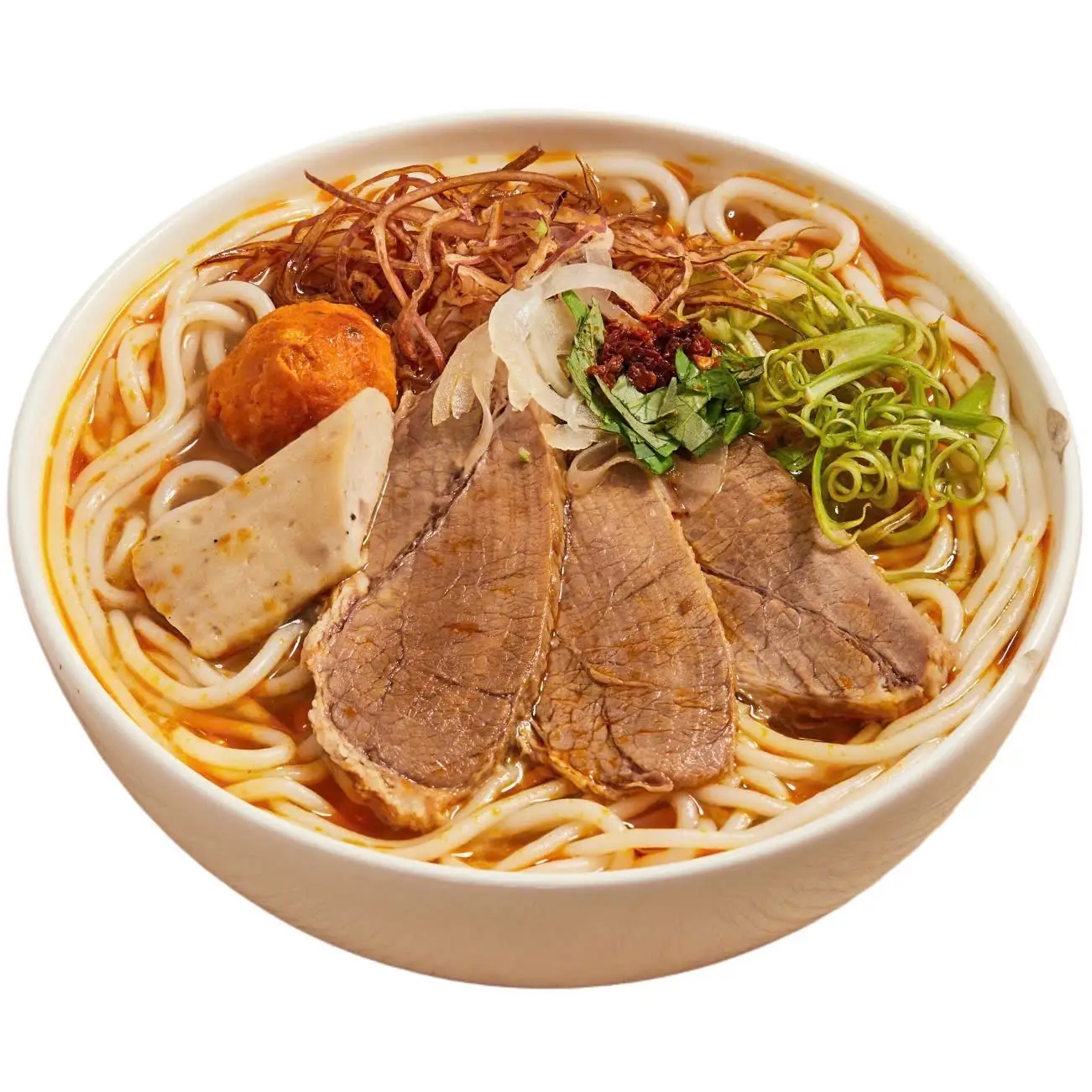 Hình ảnh Bún Bò Nạm Chả (30gr Thịt Nạm + 1 viên Chả Cua + 1 cây Chả Huế)