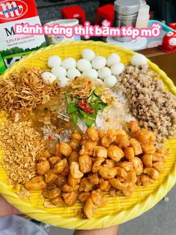 Hình ảnh Combo 2 Bánh tráng thịt bằm tóp mỡ