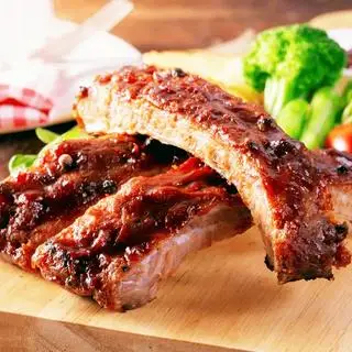 Hình ảnh 1 kg sườn nướng + 4 bánh bao hoặc 2 bánh mỳ