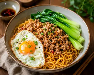 Hình ảnh Mì trộn trứng thịt bằm 