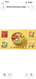 Hình ảnh Set thanh mát - Dưa hấu, dưa lưới, sắn/ổi, thơm