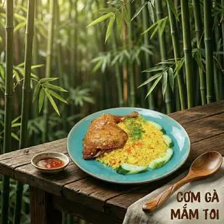 Hình ảnh Cơm Gà Sốt Mắm Tỏi