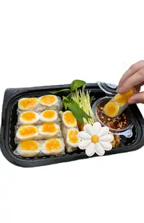 Hình ảnh Bánh tráng cuộn lòng đào chấm me bơ