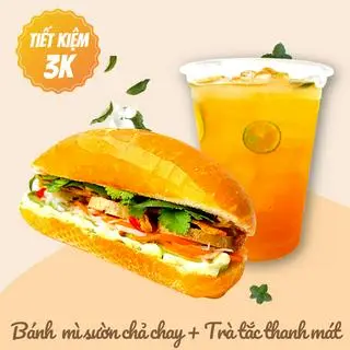 Hình ảnh Bánh mì chay + Nước giải khát