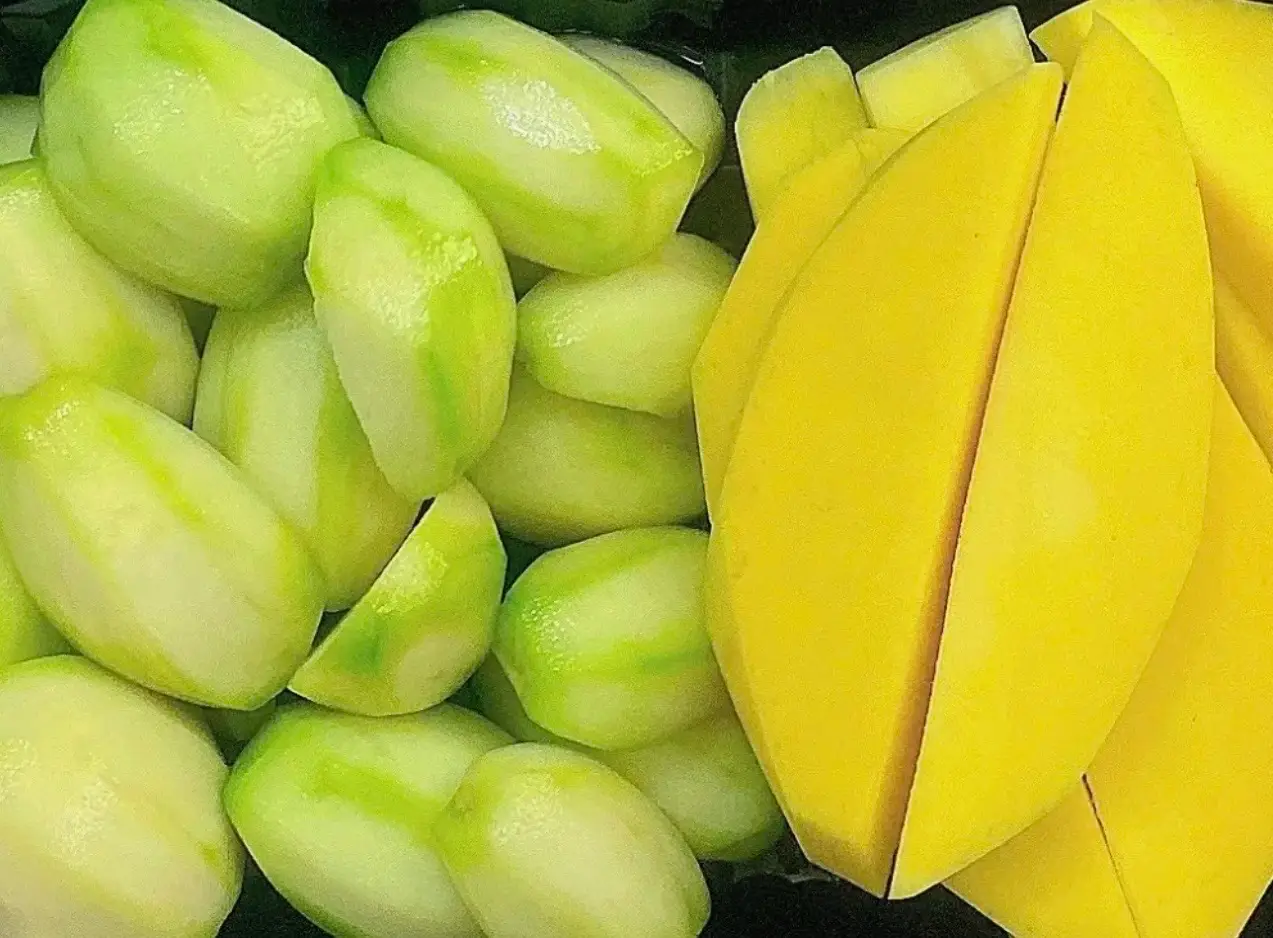 Hình ảnh Combo cóc + xoài , bánh tráng mỡ hành , rau má nguyên chất