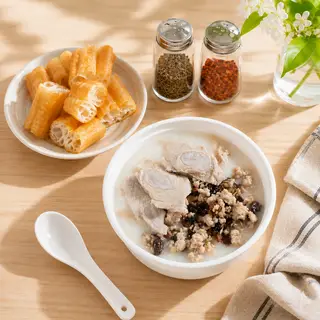 Hình ảnh Cháo mịn sườn sụn + thịt băm nấm