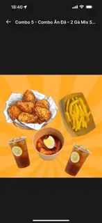 Hình ảnh Combo 5 - Combo Ăn Đã – 2 Gà Mix Sốt + Tokbokki + Khoai + 2 Trà Chanh