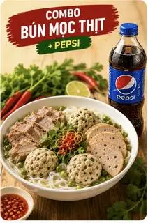Hình ảnh Combo bún thịt mọc + Pepsi