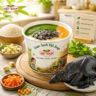 Hình ảnh cháo gà ác hạt sen