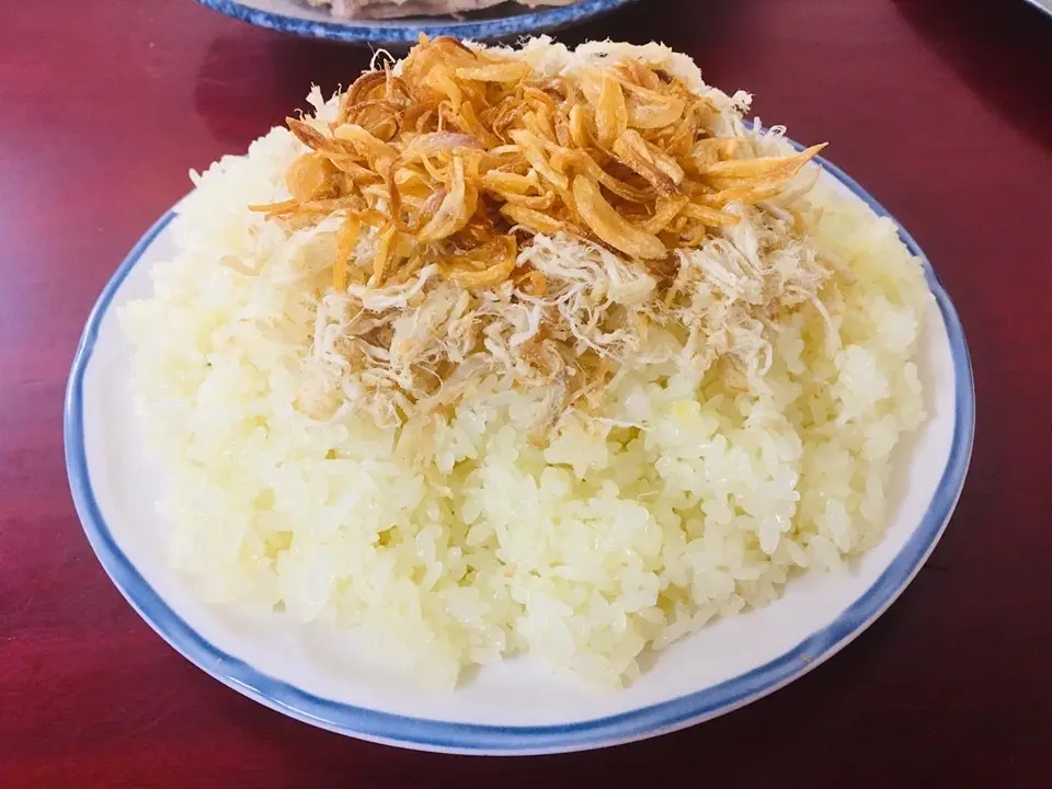 Hình ảnh xôi chà bông + hành phi