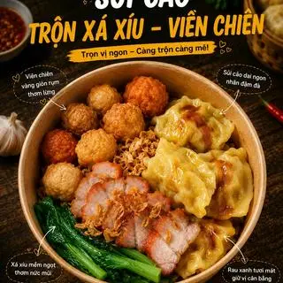 Hình ảnh (Bigsize) Sủi cảo nhân thịt Trộn Xá Xíu Viên Chiên Trứng – Đậm Đà No Bụng
