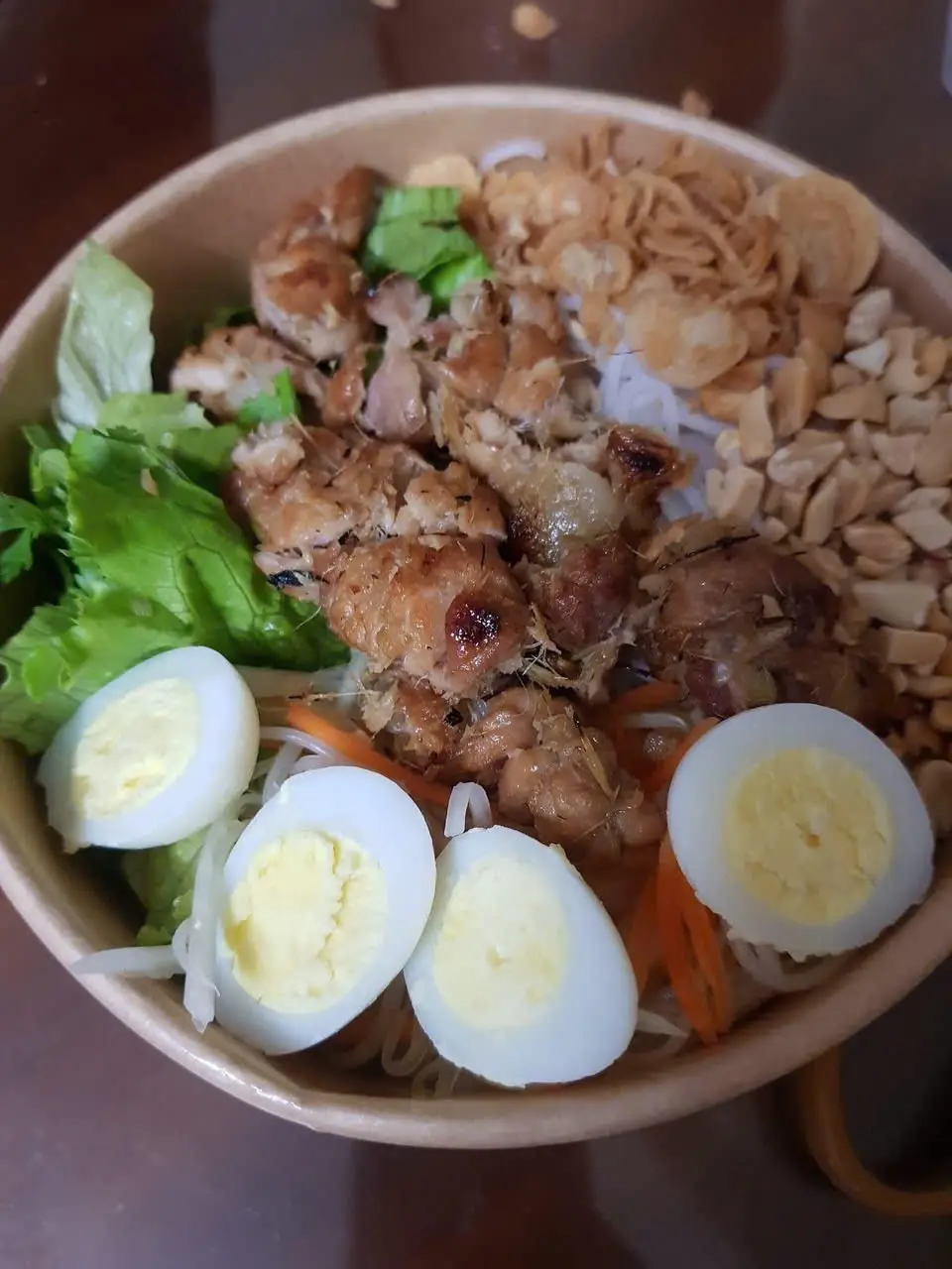 Hình ảnh bún trộn xiên nướng