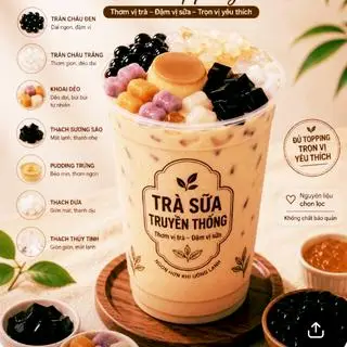 Hình ảnh Trà Sữa truyền thống full topping 