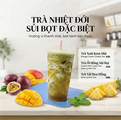 Hình ảnh TRÀ NHIỆT ĐƠI SỦI BỌT (Món mới ) bestseller