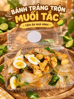Hình ảnh Bánh Tráng Trộn Muối Tắc Tóp Mỡ