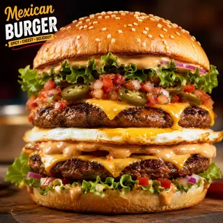 Hình ảnh Mexican burger pork-Mexico burger heo