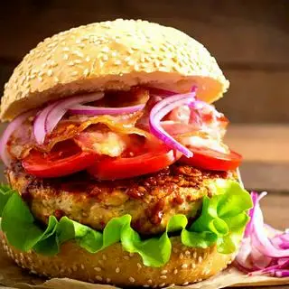 Hình ảnh Burger bò Mỹ sốt me cay