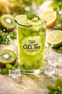 Hình ảnh  Trà nhài kiwi dưa lưới