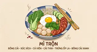 Hình ảnh Mì trộn ốp la thập cẩm siêu nooo