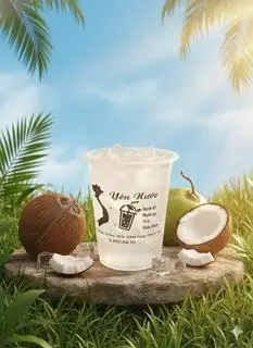 Hình ảnh Nước Dừa Tươi Dung Tích Ly Có Đá 1 Lít 