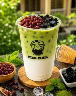 Hình ảnh Matcha đậu đỏ sương sáo