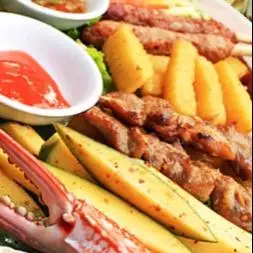 Hình ảnh 7 nem rán-khoai tây chiên-xoài dầm-5nem chua nướng-5thịt xiên nướng