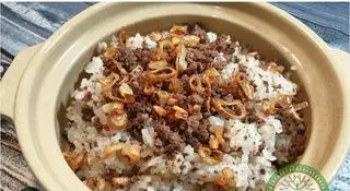 Hình ảnh xôi hành phi, thịt băm 