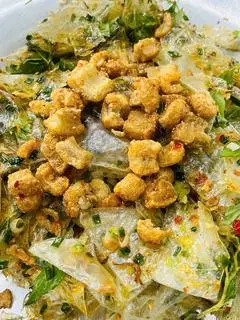 Hình ảnh bánh tráng ủ bơ tóp mỡ 