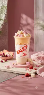 Hình ảnh Latte Dâu Sữa Chua Sấy Sốt Phô Mai (L