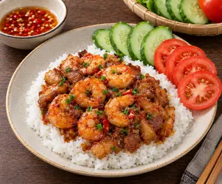 Hình ảnh Cơm Tôm Thịt Rim Mặn