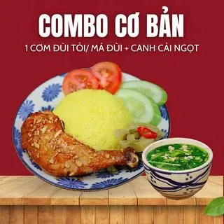 Hình ảnh Cơm Gà Xối Mỡ (Đùi Tỏi/Má Đùi) + Canh Cải Ngọt