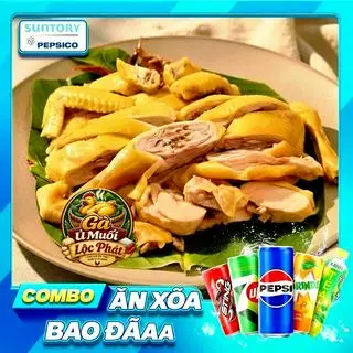 Hình ảnh Gà ủ muối hoa tiêu nguyên con ( chặt sẵn ) + 1 Pepsi + kèm 4 hũ sốt chấm muối hoa tiêu